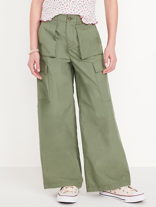 View large product image 1 of 4. Loose Poplin Cargo Pants for Girls