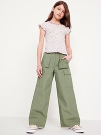 View large product image 3 of 4. Loose Poplin Cargo Pants for Girls