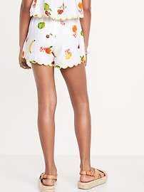 L'image numéro 2 présente Short en double tissage à motif à garniture festonnée pour fille