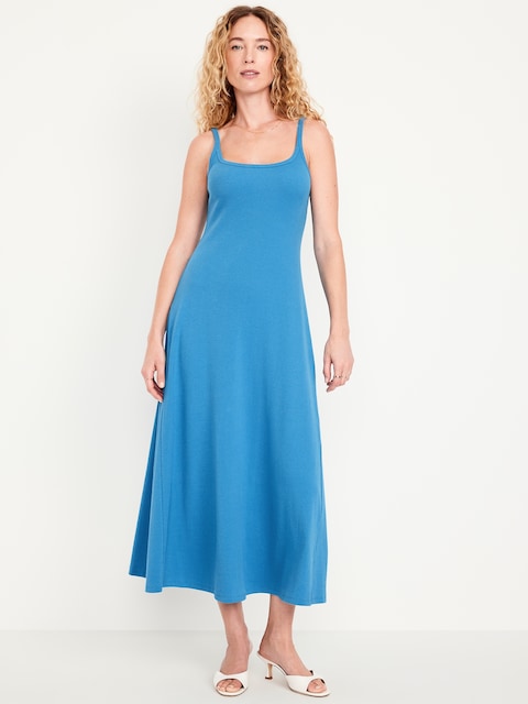 Robe longue côtelée sans manches