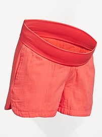 L'image numéro 2 présente Short à taille rabattable extensible de maternité, entrejambe de 10 cm