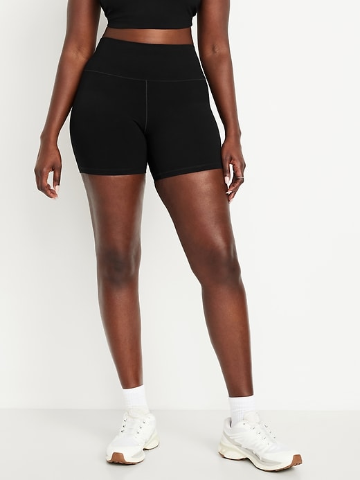 Image number 4 showing, High-Waisted StudioSmooth Biker Shorts -- 6-inch inseam