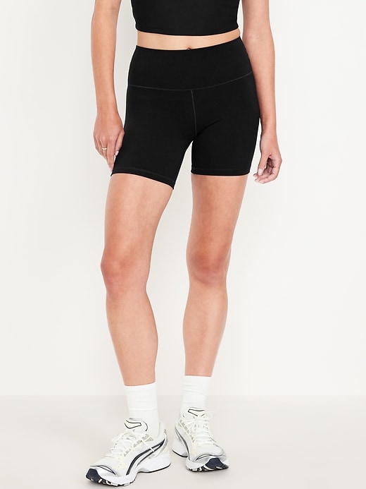 Image number 1 showing, High-Waisted StudioSmooth Biker Shorts -- 6-inch inseam