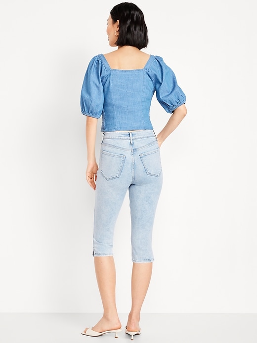 L'image numéro 3 présente Jean Rockstar capri étroit taille haute