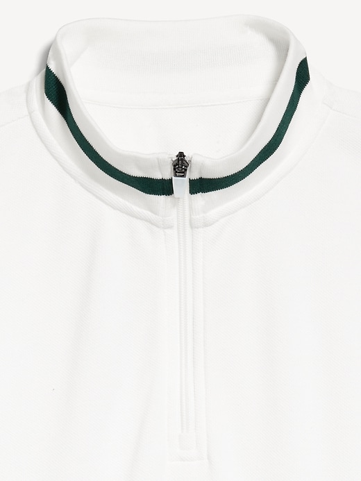 Image number 5 showing, Mock-Neck Pique Quarter Zip