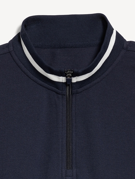 Image number 5 showing, Mock-Neck Pique Quarter Zip