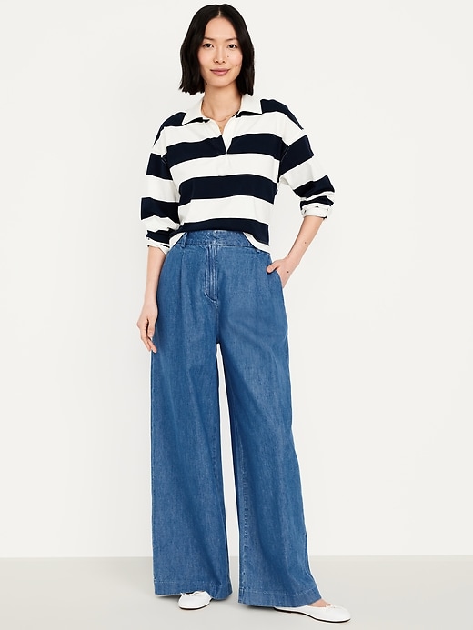 Image number 1 showing, Extra High-Waisted Taylor Super Wide-Leg Trouser Pants