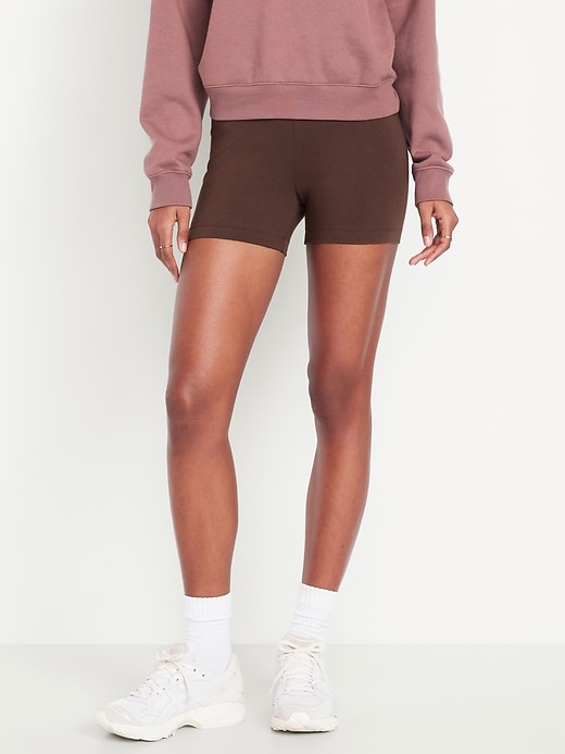 Image number 1 showing, High-Waisted Biker Shorts -- 4-inch inseam