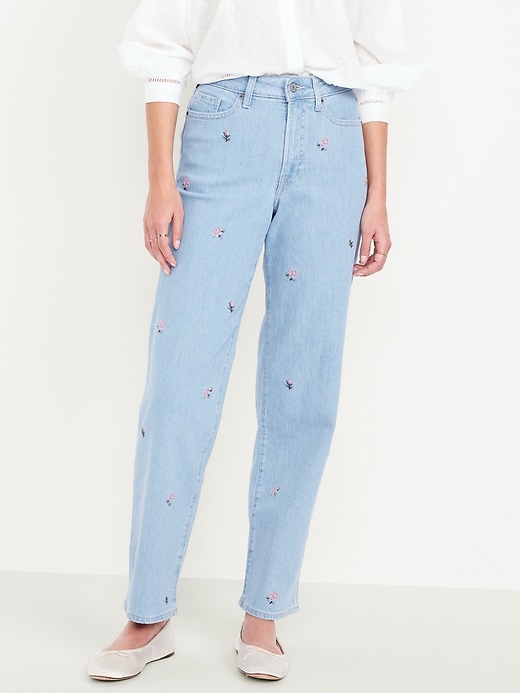 Image number 2 showing, High-Waisted OG Loose Embroidered Jeans