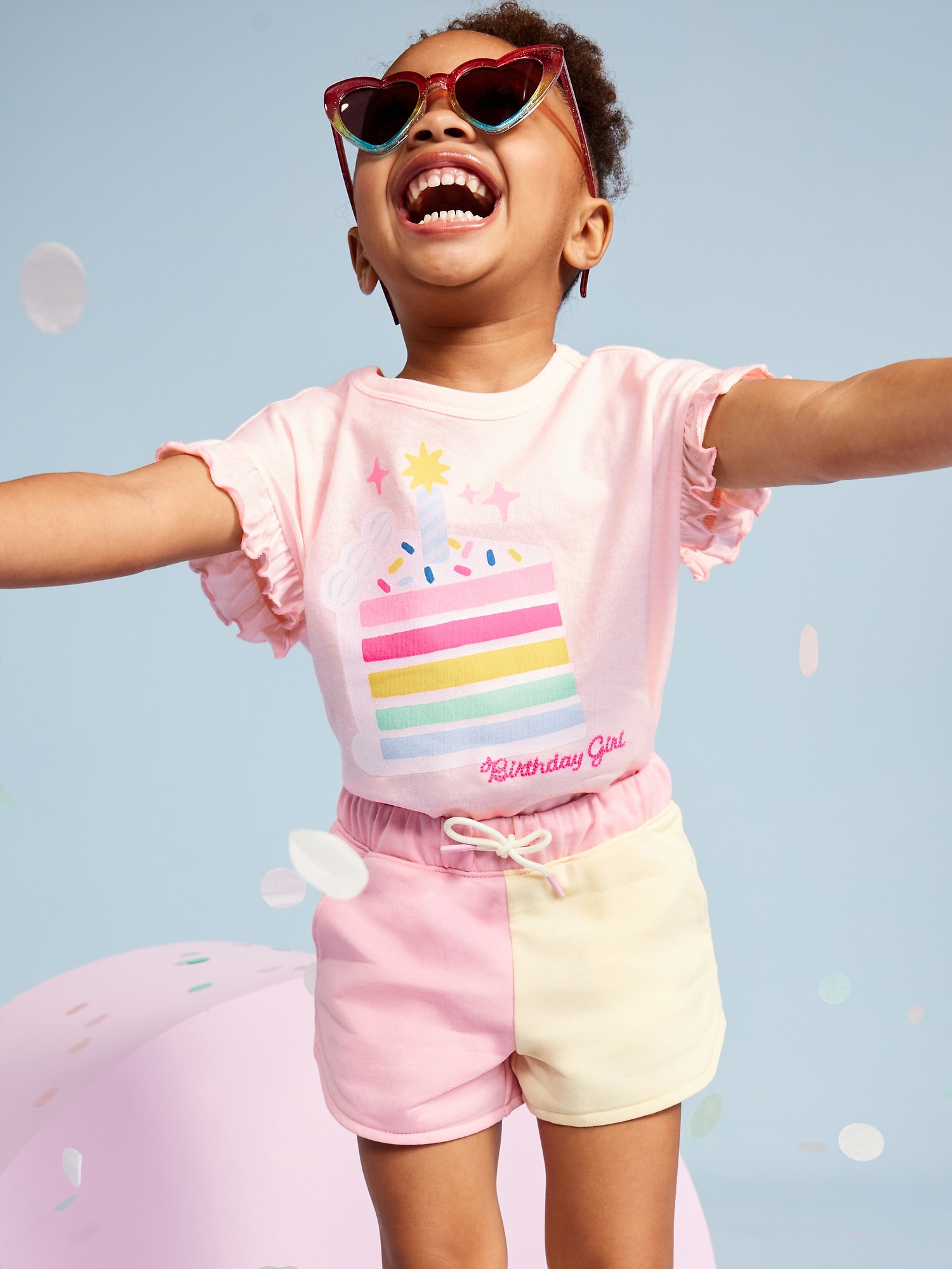 Birthday Graphic T-Shirt for Toddler Girls