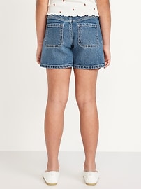 Image number 2 showing, High-Waisted Mariner Midi Jean Shorts for Girls