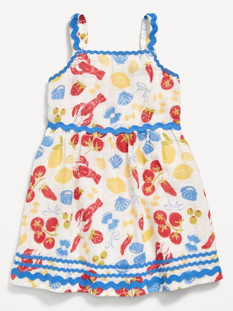 Sleeveless Double-Weave Fit and Flare Dress for Toddler Girls