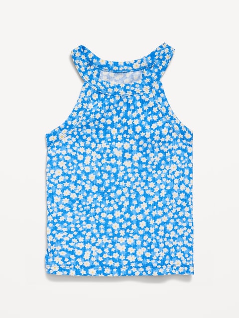 Fitted Ribbed Halter Tank Top for Toddler Girls