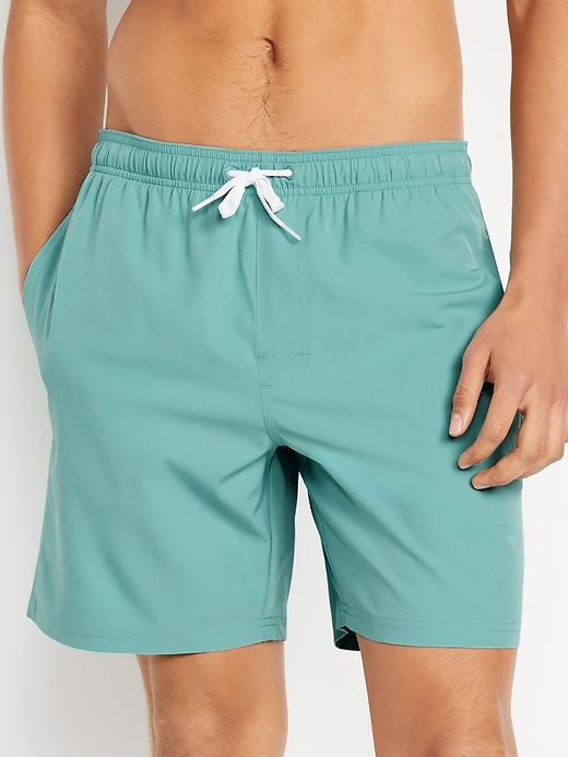 Image number 1 showing, Solid Swim Trunks -- 7-inch inseam