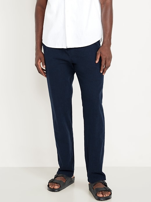 Image number 1 showing, 90's Straight Linen-Blend Pants