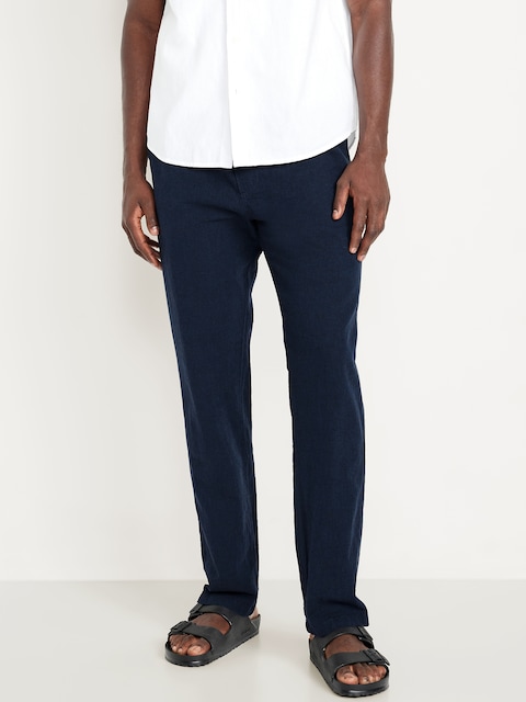 90's Straight Linen-Blend Pants