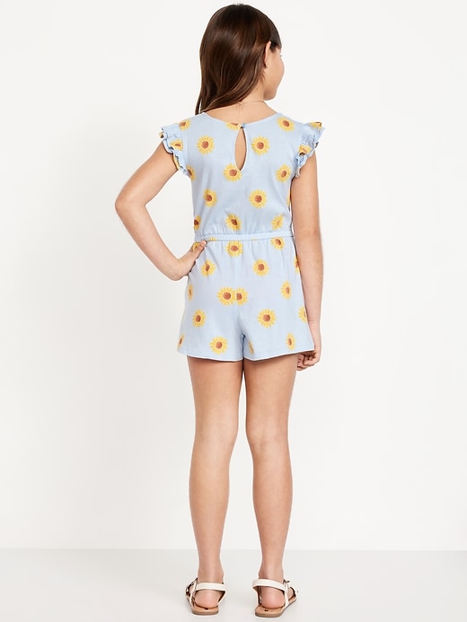 View large product image 2 of 4. Printed Flutter-Sleeve Romper for Girls