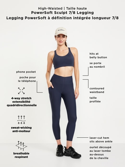 Image number 9 showing, High-Waisted PowerSoft Sculpt 7/8 Pocket Leggings