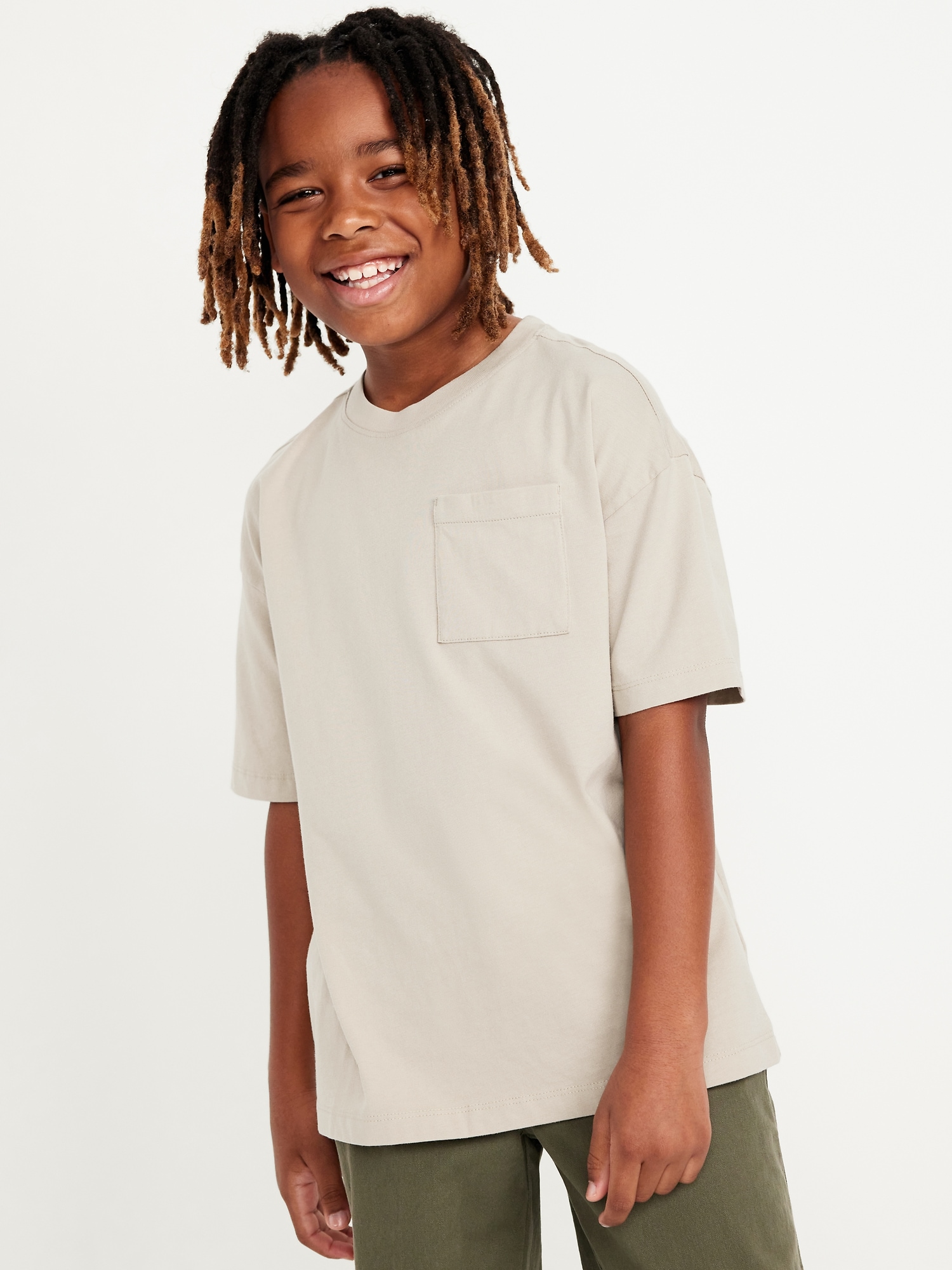 Oversized Short-Sleeve Pocket T-Shirt for Boys