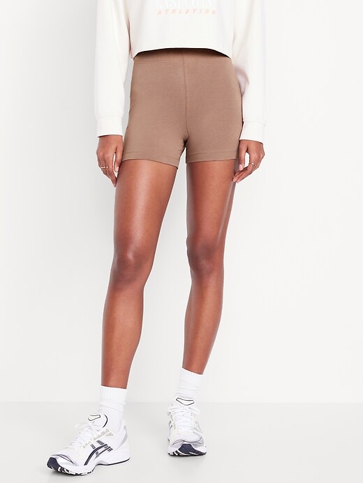 Image number 1 showing, High-Waisted Biker Shorts -- 4-inch inseam