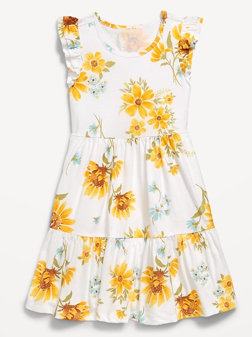 View large product image 2 of 3. Printed Flutter-Sleeve Tiered Swing Dress for Girls