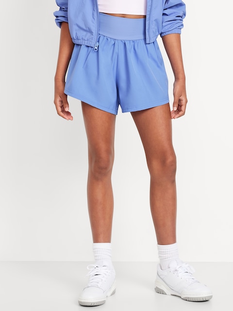 High-Waisted StretchTech Performance Shorts for Girls