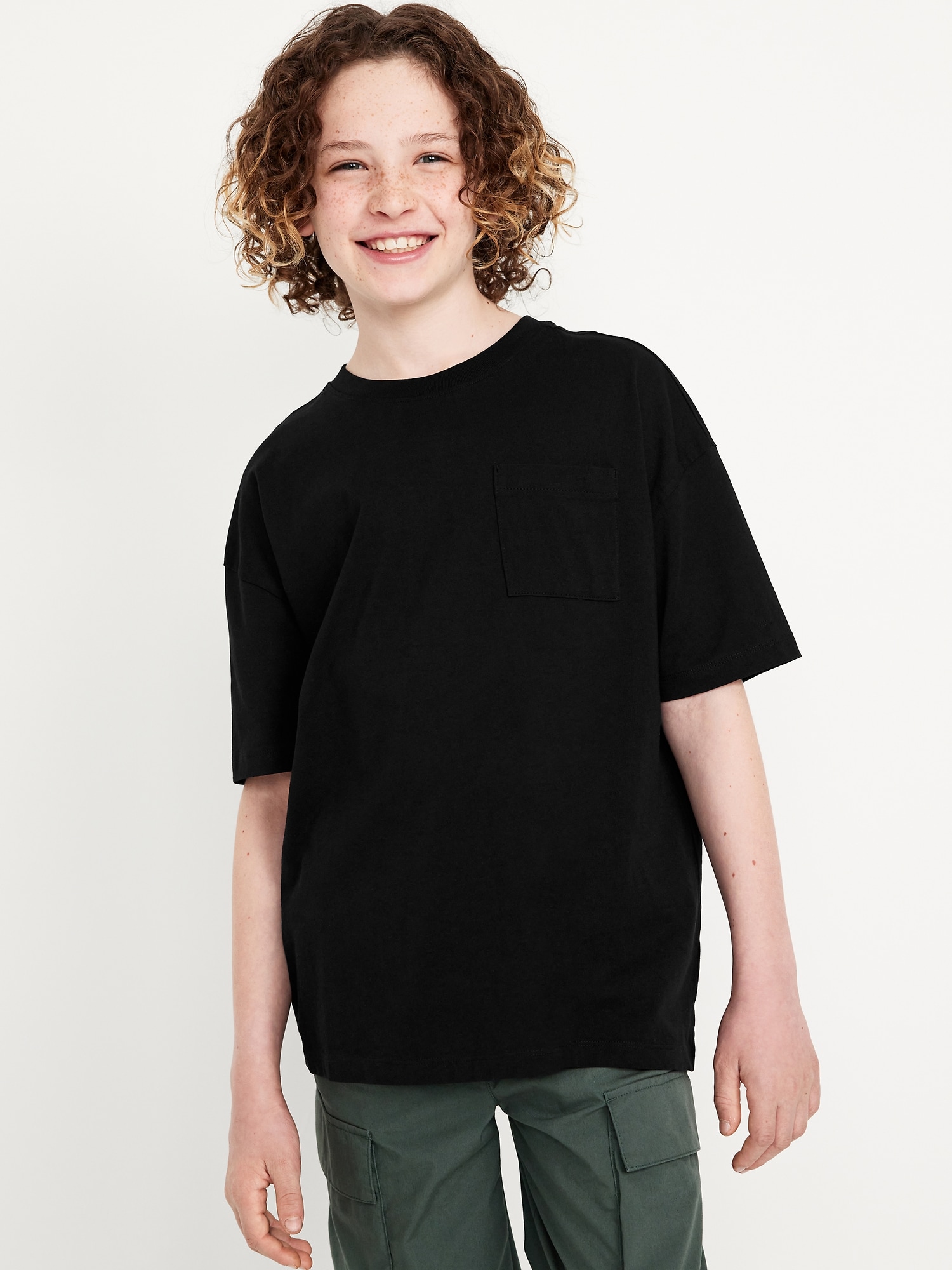 Oversized Short-Sleeve Pocket T-Shirt for Boys