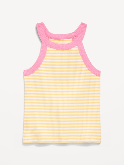 Fitted Ribbed Halter Tank Top for Toddler Girls