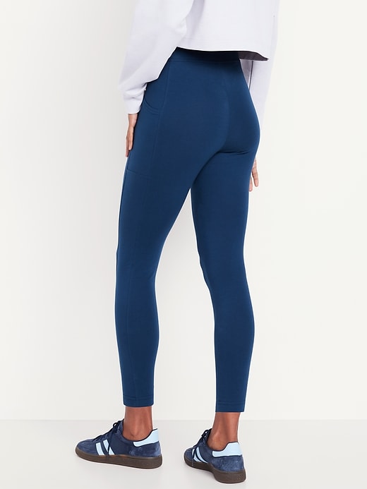 View large product image 2 of 4. High-Waisted Side-Pocket 7/8 Leggings