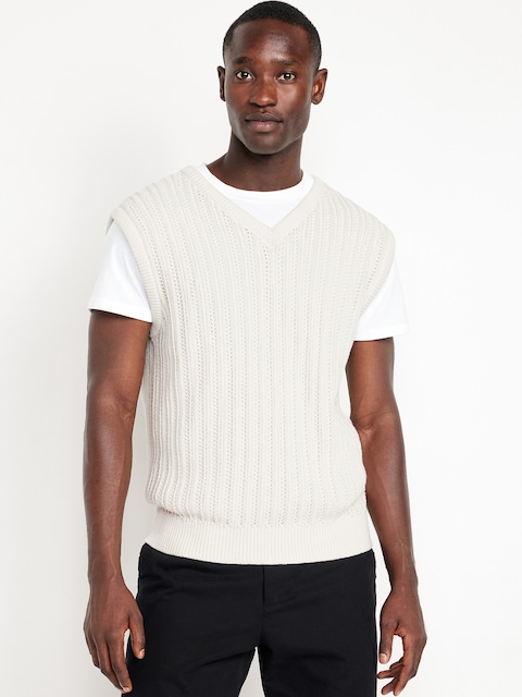 Open-Stitch Sweater Vest