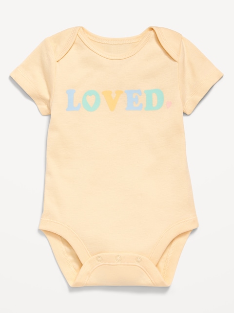 Unisex Short-Sleeve Graphic Bodysuit for Baby