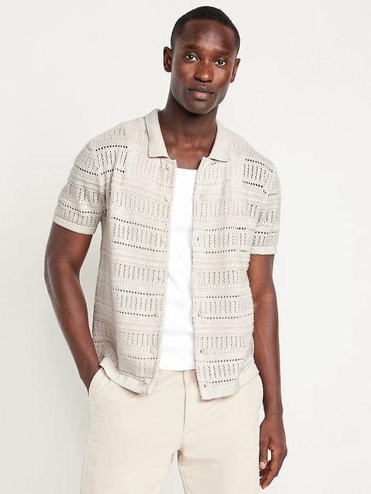 Image number 1 showing, Open-Stitch Sweater