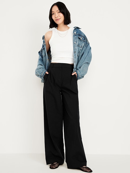 Image number 1 showing, Extra High-Waisted Taylor Super Wide-Leg Trouser Pants