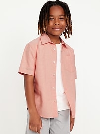 L'image numéro 1 présente Chemise oxford à manches courtes pour garçon