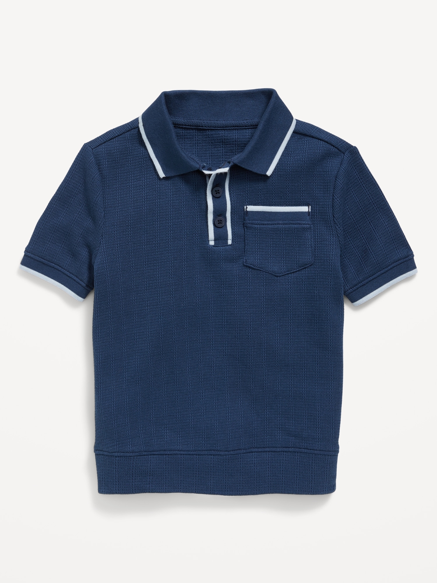 Sweater-Knit Pocket Polo Shirt for Toddler Boys