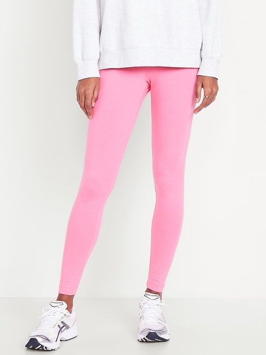 View large product image 1 of 8. High-Waisted Jersey Ankle Leggings