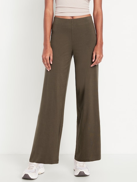 Legging jambe large tendance à taille haute