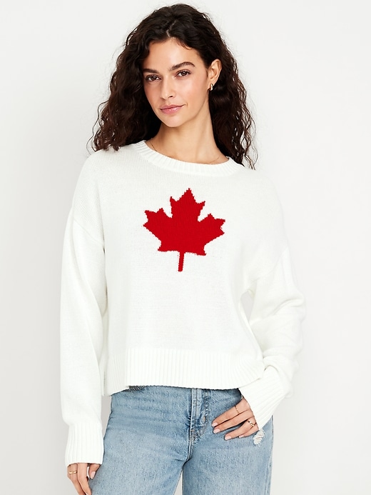 Image number 1 showing, Canada Leaf Graphic Sweater