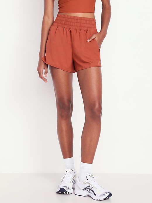 Image number 1 showing, Extra High-Waisted Crinkle Run Shorts -- 3-inch inseam