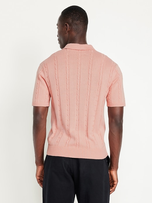 Image number 2 showing, Short-Sleeve Cable-Knit Polo