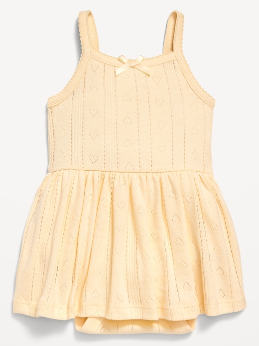 View large product image 1 of 1. Sleeveless Pointelle Bodysuit Dress for Baby