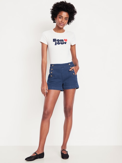 High-Waisted Mariner Shorts -- 3-inch inseam