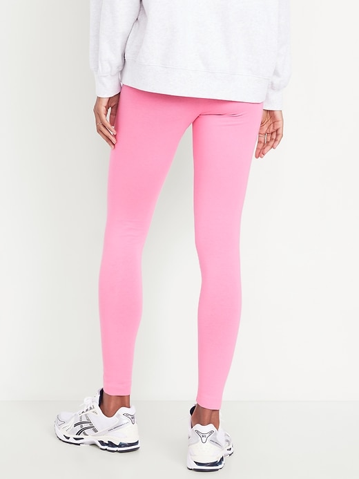 View large product image 2 of 8. High-Waisted Jersey Ankle Leggings