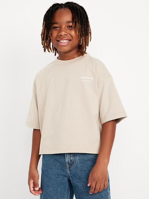 View large product image 1 of 1. Short-Sleeve Boxy T-Shirt for Boys