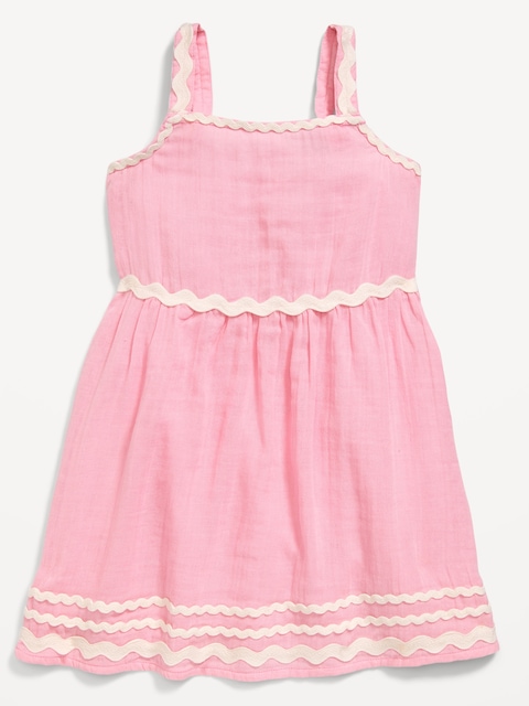 Sleeveless Double-Weave Fit and Flare Dress for Toddler Girls