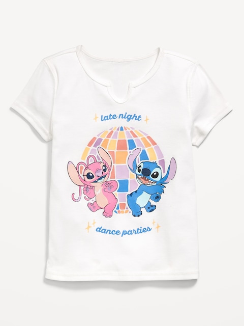 Disney© Stitch & Angel Ribbed Graphic T-Shirt for Girls