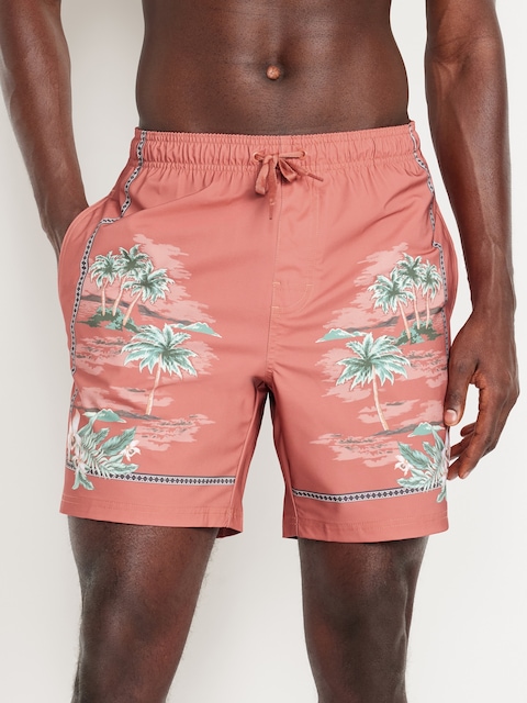 Printed Swim Trunks -- 7-inch inseam - Multi