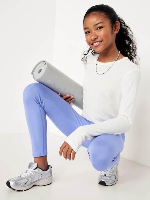 High-Waisted PowerPress 7/8-Length Leggings for Girls