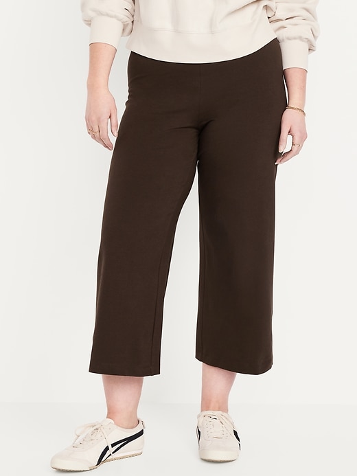 Image number 5 showing, High-Waisted Wide-Leg Crop Leggings