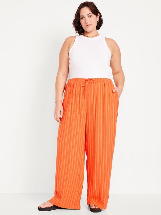 Image number 6 showing, High-Waisted Linen-Blend Super Wide-Leg Pants